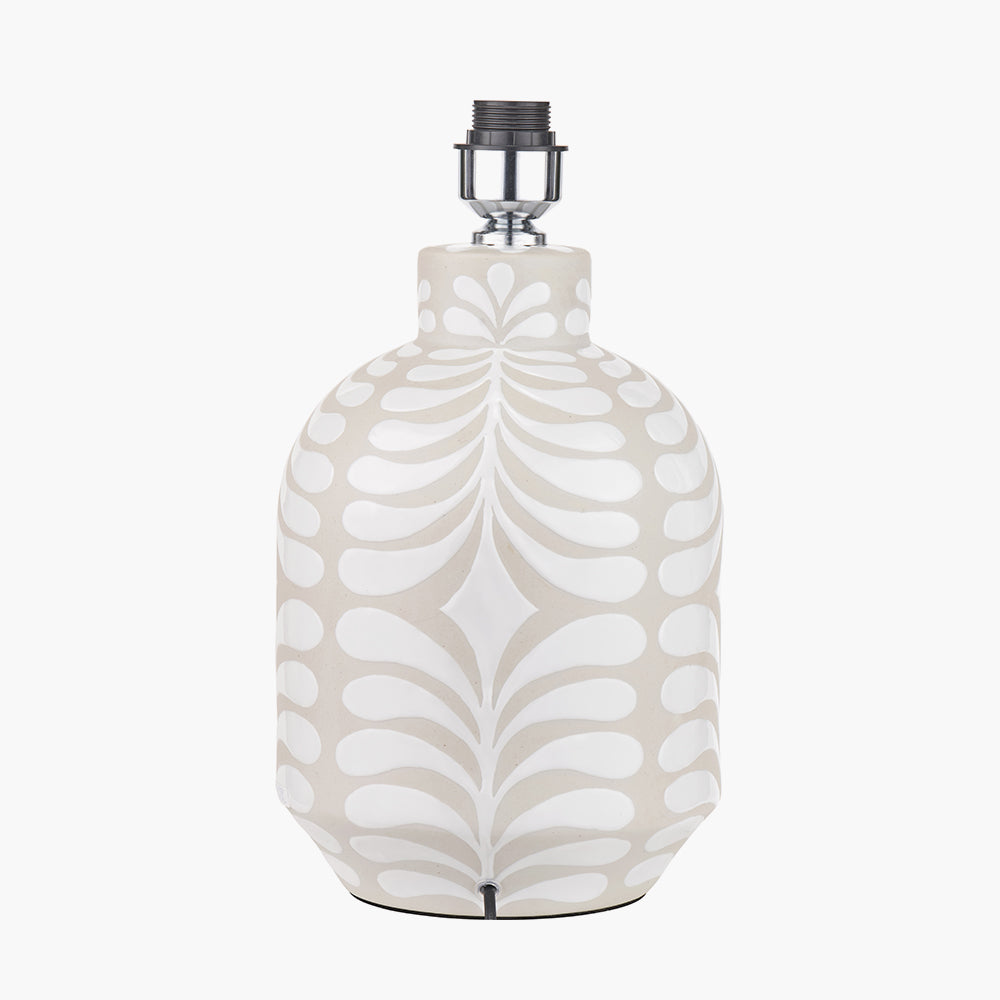 Tania Grey & White Pattern Ceramic Table Lamp - Base Only